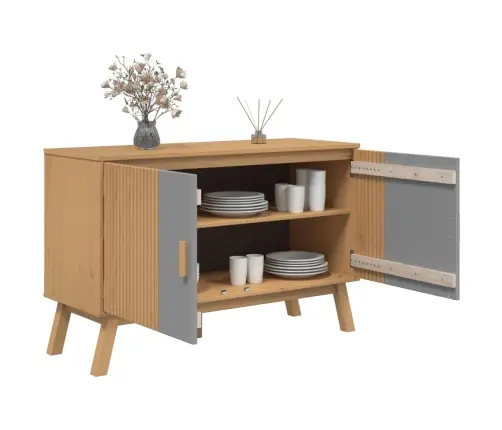 Šoninė Spintelė Olden, Pilka/Ruda, 114X43X73,5cm Pušis