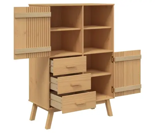 Augstais Skapītis Olden, Brūns, 85X43X125 Cm, Priedes Masīvkoks Vidaxl