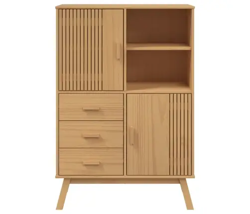Augstais Skapītis Olden, Brūns, 85X43X125 Cm, Priedes Masīvkoks Vidaxl