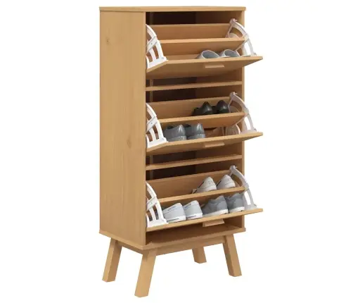 Jalatsikapp "Olden", Pruun, 55 X 35 X 120 cm Männipuit