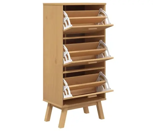 Jalatsikapp "Olden", Pruun, 55 X 35 X 120 cm Männipuit