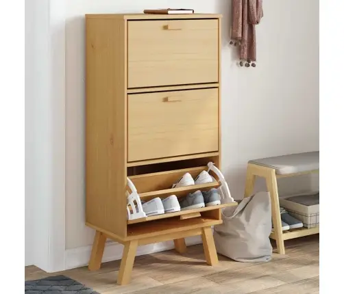 Jalatsikapp "Olden", Pruun, 55 X 35 X 120 cm Männipuit