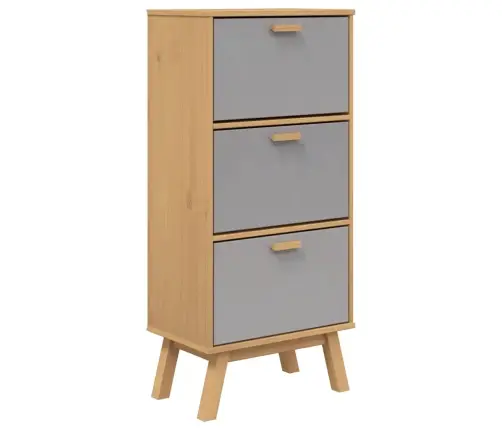 Apavu Plaukts Olden, Pelēks Un Brūns, 55X35X120Cm, Priedes Koks Vidaxl