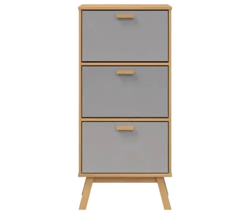 Apavu Plaukts Olden, Pelēks Un Brūns, 55X35X120Cm, Priedes Koks Vidaxl