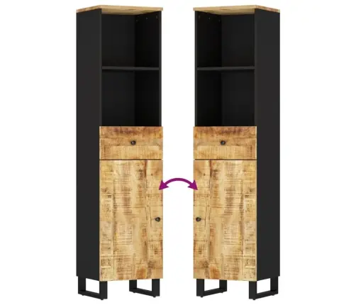 3-Daļīgs Vannasistabas Mēbeļu Komplekts, Mango Masīvkoks Vidaxl