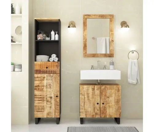 3-Daļīgs Vannasistabas Mēbeļu Komplekts, Mango Masīvkoks Vidaxl