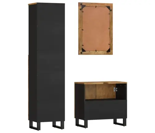 Vonios Kambario Baldų Komplektas, 3 Dalių, Mango Masyvas