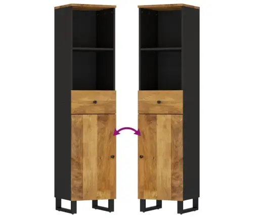 Vonios Kambario Baldų Komplektas, 3 Dalių, Mango Masyvas