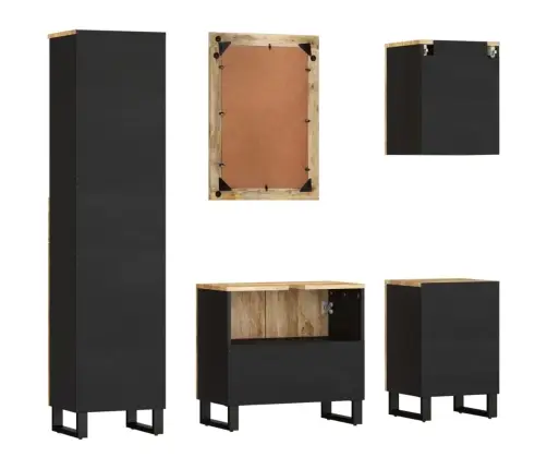 5-Daļīgs Vannasistabas Mēbeļu Komplekts, Mango Masīvkoks Vidaxl