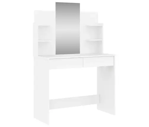 Kosmetinis Staliukas Su Veidrodžiu, Baltas, 96X39X142Cm