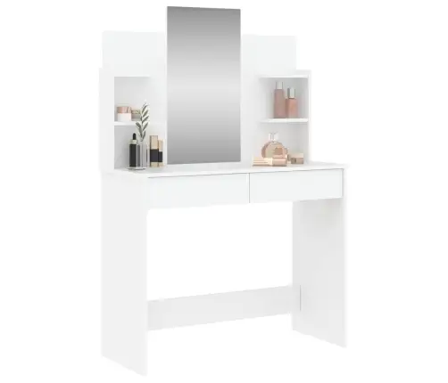 Kosmetinis Staliukas Su Veidrodžiu, Baltas, 96X39X142Cm