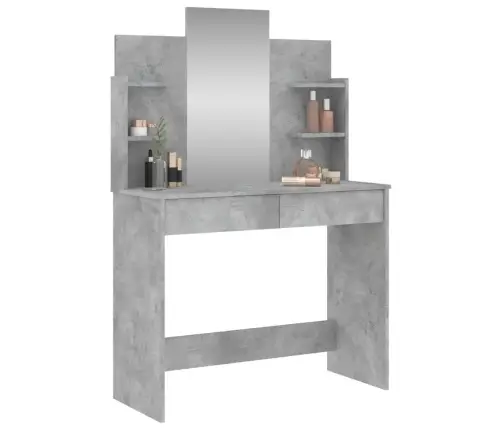Kosmetinis Staliukas Su Veidrodžiu, Betono Pilkas, 96X39X142Cm