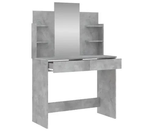 Kosmetinis Staliukas Su Veidrodžiu, Betono Pilkas, 96X39X142Cm
