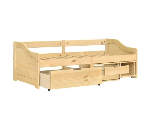 Lova Su 3 Stalčiais Irun, 90X200cm Pušies Masyvas