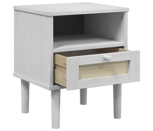 Naktsskapītis Senja, Balts, 40X35X48 Cm, Priedes Masīvkoks Vidaxl