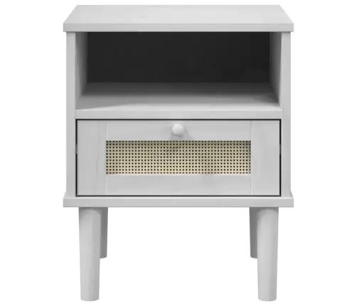 Naktsskapītis Senja, Balts, 40X35X48 Cm, Priedes Masīvkoks Vidaxl