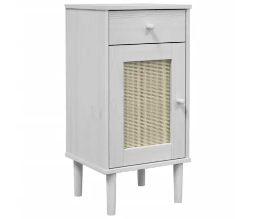 Naktsskapītis Senja, Balts, 40X35X80 Cm, Priedes Masīvkoks Vidaxl