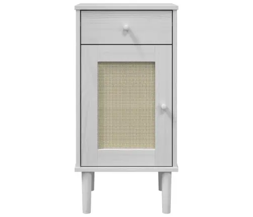 Naktsskapītis Senja, Balts, 40X35X80 Cm, Priedes Masīvkoks Vidaxl