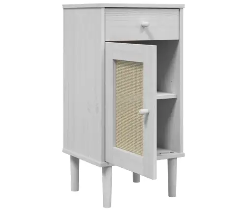 Naktsskapītis Senja, Balts, 40X35X80 Cm, Priedes Masīvkoks Vidaxl