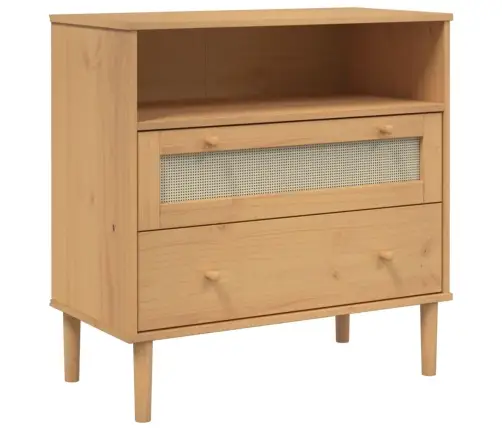 Kumode Senja, Brūna, 80X40X80 Cm, Priedes Masīvkoks Vidaxl