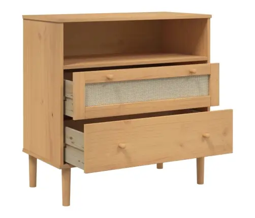 Kumode Senja, Brūna, 80X40X80 Cm, Priedes Masīvkoks Vidaxl