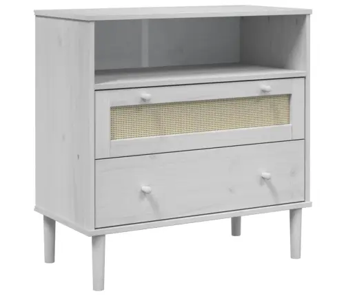 Šoninė Spintelė Senja, Balta, 80X40X80cm Pušies Masyvas