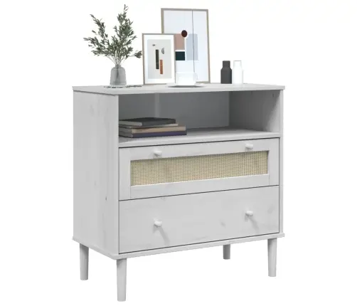 Šoninė Spintelė Senja, Balta, 80X40X80cm Pušies Masyvas