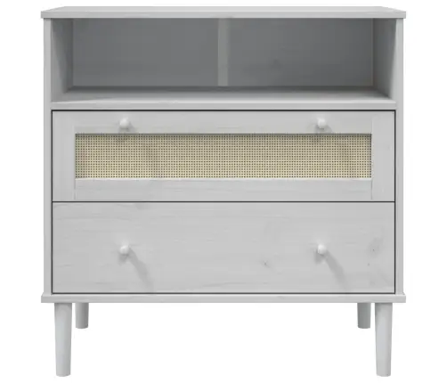 Šoninė Spintelė Senja, Balta, 80X40X80cm Pušies Masyvas