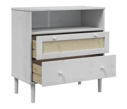 Šoninė Spintelė Senja, Balta, 80X40X80cm Pušies Masyvas