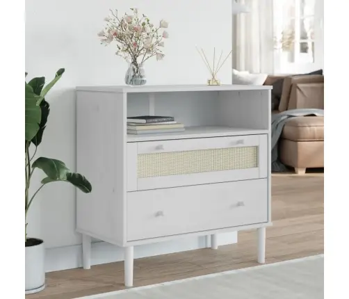 Šoninė Spintelė Senja, Balta, 80X40X80cm Pušies Masyvas