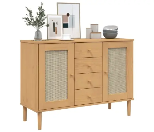 Kumode Senja, Brūna, 112X40X80 Cm, Priedes Masīvkoks Vidaxl Kumode Senja, Brūna, 112X40X80 Cm, Priedes Masīvkoks Vidaxl