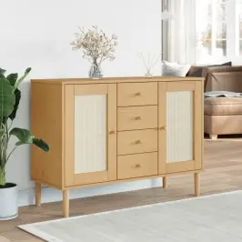 Kumode Senja, Brūna, 112X40X80 Cm, Priedes Masīvkoks Vidaxl