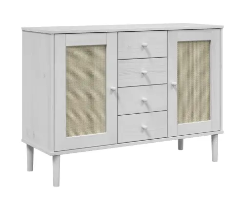 Kumode Senja, Balta, 112X40X80 Cm, Priedes Masīvkoks Vidaxl