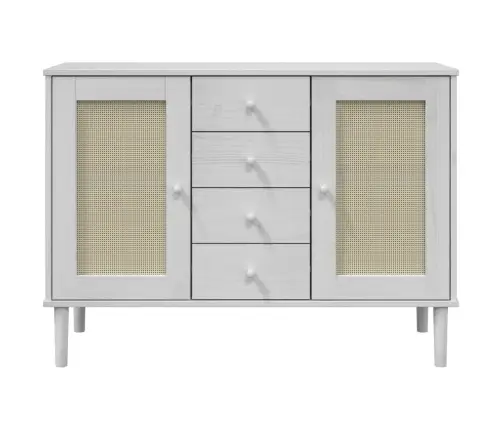 Kumode Senja, Balta, 112X40X80 Cm, Priedes Masīvkoks Vidaxl