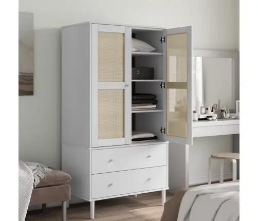 Riidekapp "Senja" Valge, 90 X 55 X 175 cm Männipuit