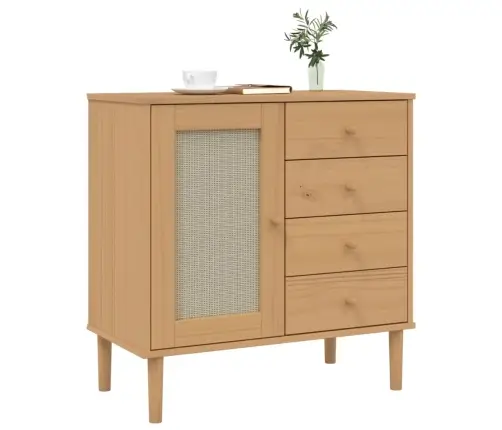 Kumode Senja, Brūna, 80X40X80 Cm, Priedes Masīvkoks Vidaxl