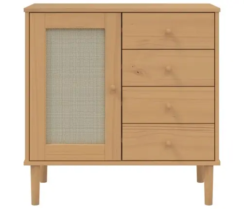 Kumode Senja, Brūna, 80X40X80 Cm, Priedes Masīvkoks Vidaxl