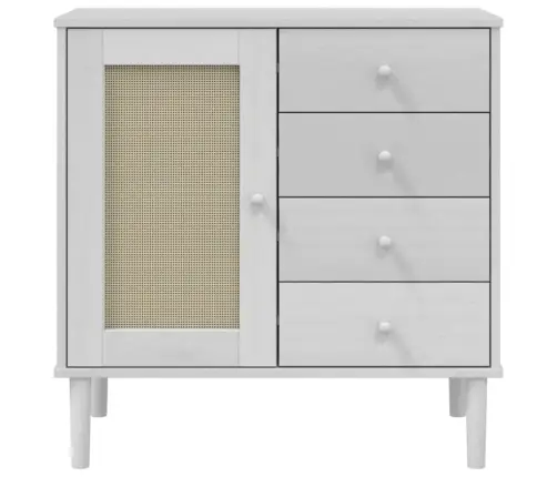 Šoninė Spintelė Senja, Balta, 80X40X80cm Pušies Masyvas