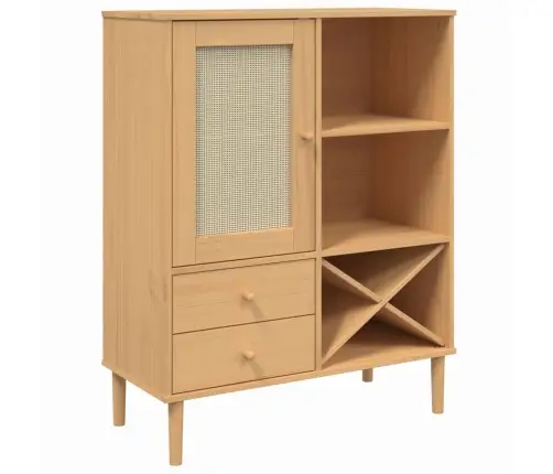 Kumode Senja, Brūna, 90X40X112 Cm, Priedes Masīvkoks Vidaxl