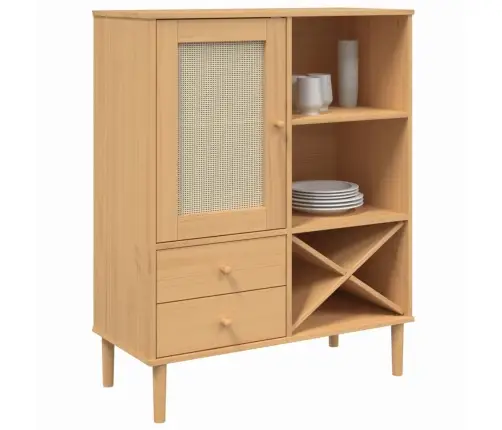 Kumode Senja, Brūna, 90X40X112 Cm, Priedes Masīvkoks Vidaxl