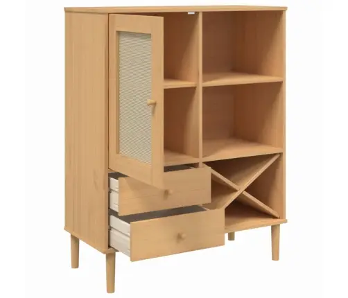 Kumode Senja, Brūna, 90X40X112 Cm, Priedes Masīvkoks Vidaxl