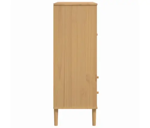 Kumode Senja, Brūna, 90X40X112 Cm, Priedes Masīvkoks Vidaxl