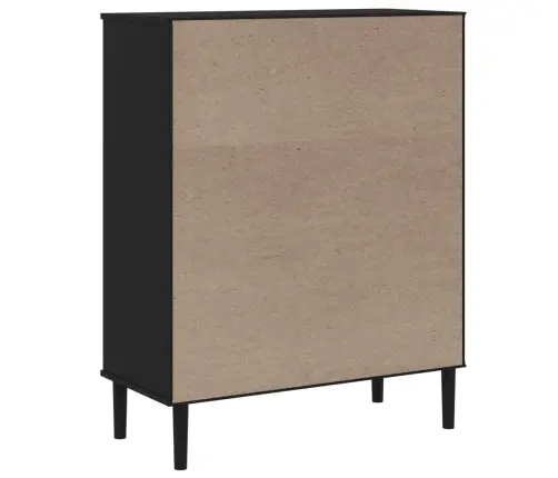 Kumode Senja, Melna, 90X40X112 Cm, Priedes Masīvkoks Vidaxl