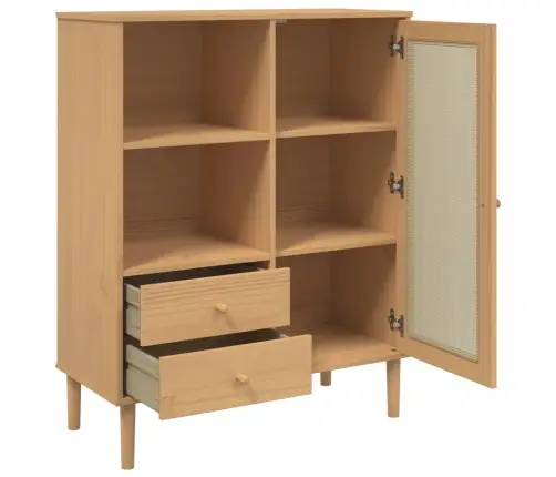 Kumode Senja, Brūna, 90X40X112 Cm, Priedes Masīvkoks Vidaxl