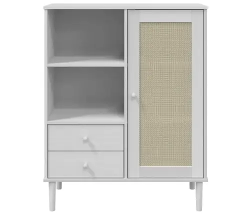 Kumode Senja, Balta, 90X40X112 Cm, Priedes Masīvkoks Vidaxl
