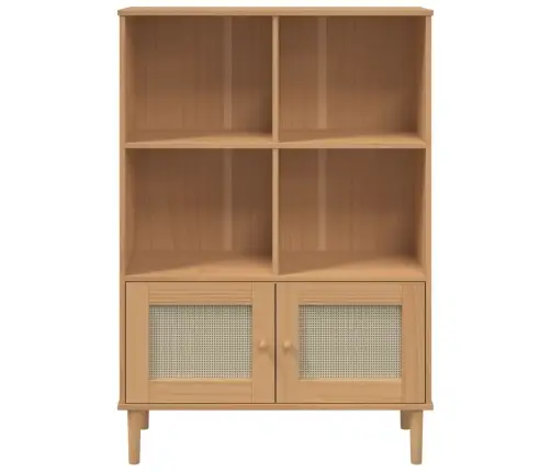 Knygų Spinta Senja, Ruda, 90X35X130cm Pušies Medienos Masyvas