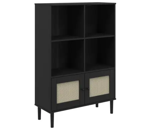 Grāmatu Plaukts Senja, Melns, 60X35X130 Cm, Priedes Masīvkoks Vidaxl