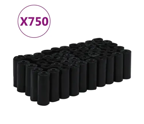 Maisiņi Suņu Izkārnījumiem, 750 Gab., Melni, 30X20 Cm, Pe Vidaxl