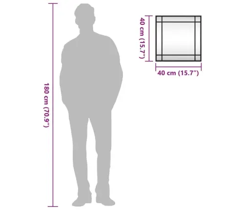 Seinapeegel, Must, 40X40 cm Kandiline, Raud