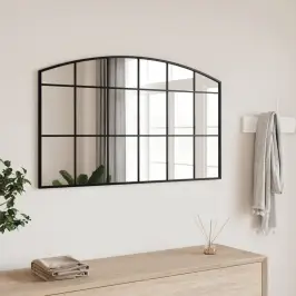 Seinapeegel, Must, 100 X 60 cm Kaarekujuline, Raud